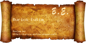 Burics Eutim névjegykártya